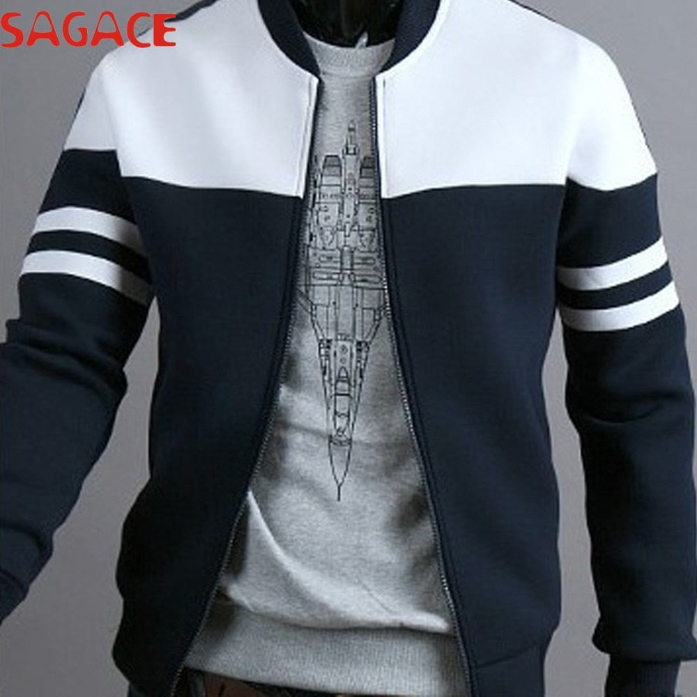 SAGACE Jacket Men Stylish patchwork Jackets Autumn Sportswear Coat Zipper Jacket Single Breasted Winter Jacket chaqueta hombre