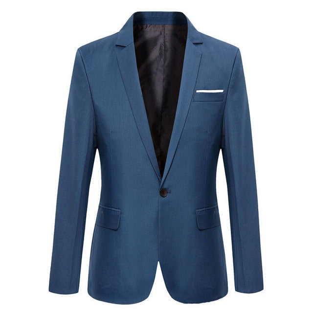 Hot sale Mens Korean slim fit arrival cotton blazer Suit Jacket black blue  plus size s to 4XL Male blazers Mens coat Wedding