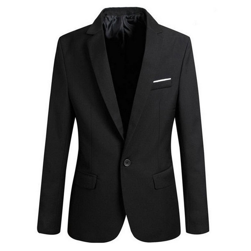 Men Slim Fit Social Blazer Spring Autumn Fashion Solid Mens Wedding Dress Coat Casual Plus Size Business Male Suit Jacket 2019