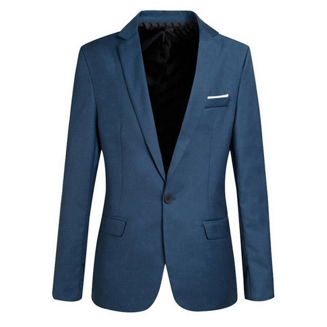 Men Slim Fit Social Blazer Spring Autumn Fashion Solid Mens Wedding Dress Coat Casual Plus Size Business Male Suit Jacket 2019