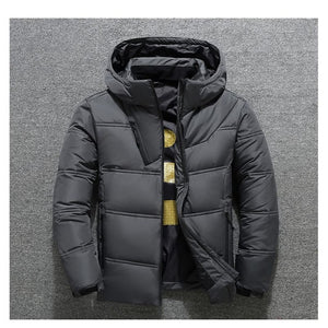 2019 Winter Jacket Mens Quality Thermal Thick Coat Snow Red Black Parka Male Warm Outwear Fashion - White Duck Down Jacket Men