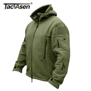 TACVASEN Winter Military Fleece Jacket Men Army Airsoft Tactical Jacket Navy Thermal Hooded Jacket Coat Outerwear Clothing Men