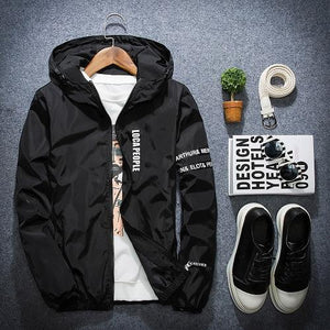 Spring Autumn Thin Windbreaker Jacket Men Plus Size M-4XL jaqueta masculina Slim Fit Young Men Hooded bomber jacket men Q6109