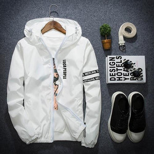 Spring Autumn Thin Windbreaker Jacket Men Plus Size M-4XL jaqueta masculina Slim Fit Young Men Hooded bomber jacket men Q6109