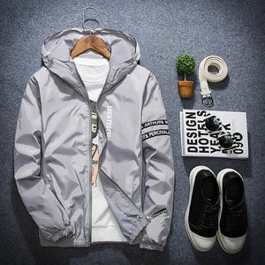 Spring Autumn Thin Windbreaker Jacket Men Plus Size M-4XL jaqueta masculina Slim Fit Young Men Hooded bomber jacket men Q6109