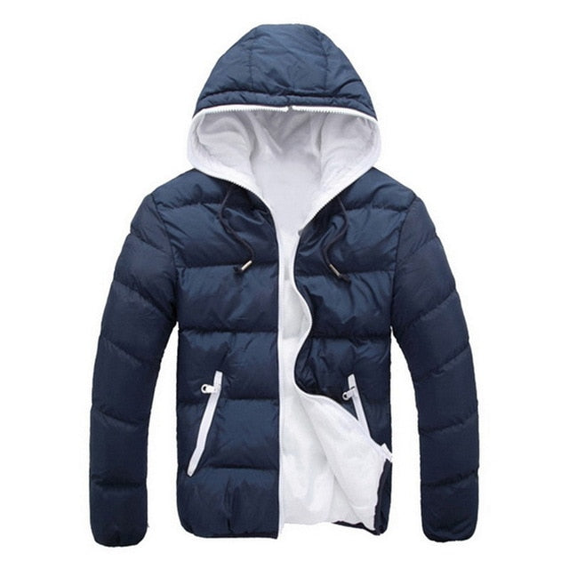 HEFLASHOR 2019 Men Winter Casual Hooded Parka Thick Padded Jacket Zipper Slim Men Women Coats Candy Color Parka Outwear Warm