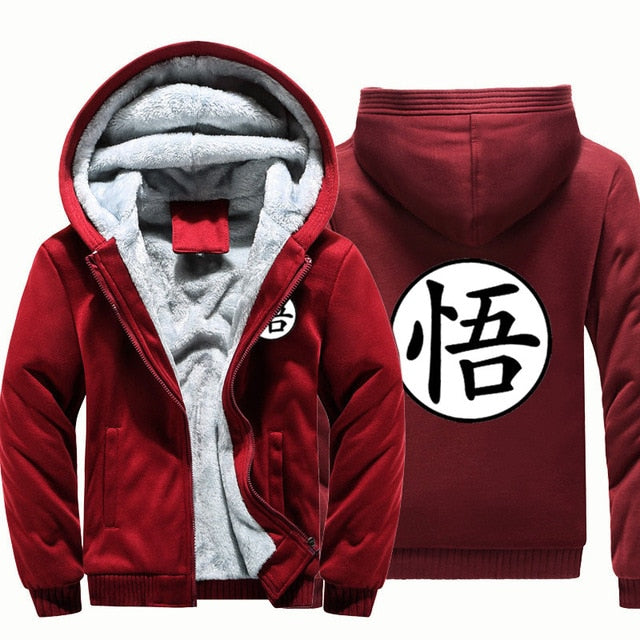 Japan Anime Dragon Ball Z Saiyan New 2019 Winter Fleece Thick Men Sweatshirt Hoodies anese Cartoon Hoodie Men's Coat Jackets