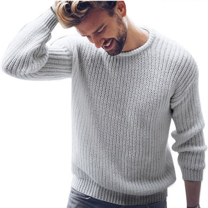 Autumn Modish Men Knitted Sweaters O Neck Pull Knitwear Winter Warm Clothes Casual Jumper Solid Pullovers Slim Sweater Homme