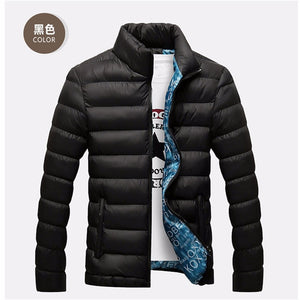 Winter Jacket Men 2019 Fashion Stand Collar Male Parka Jacket Mens Solid Thick Jackets and Coats Man Winter Parkas M-4XL