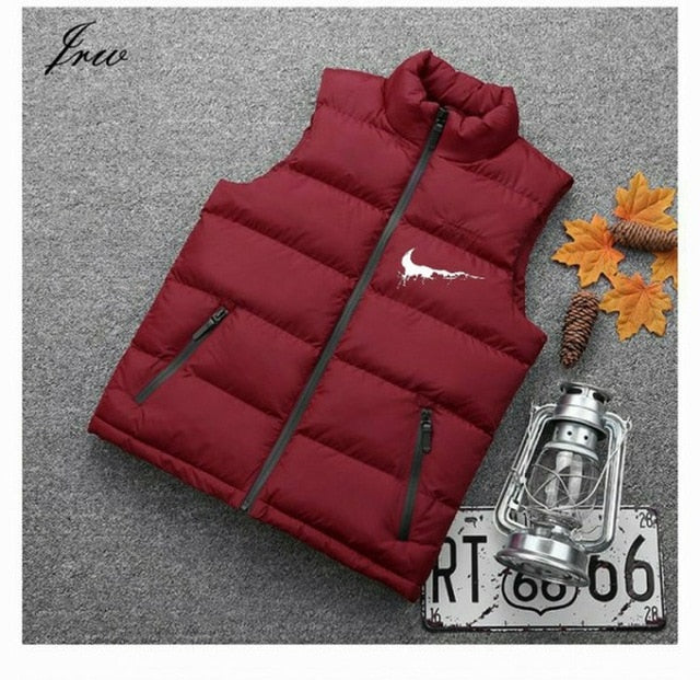 2019 men's fashion new print down cotton vest men's winter Korean version of the self-cultivation trend handsome printing casual