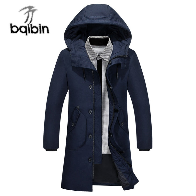 2019 White Duck Down Men's Jackets Quality Handsome Warm Long Fashion Business Winter Clothing Casual Coat Male Parkas