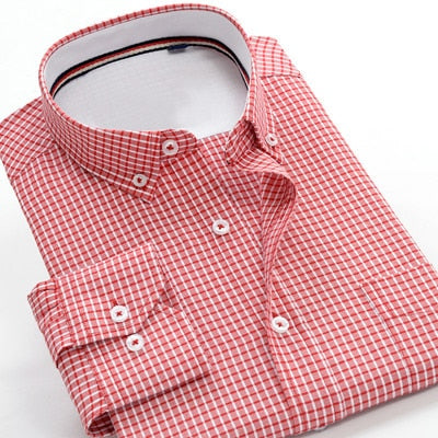 Big Size 10XL 9XL 8XL 7XL 6XL 5XL 2019 New Men Oxford Plaid Shirt Fashion Business Casual  Long Sleeve Shirt Male Brand Clothing